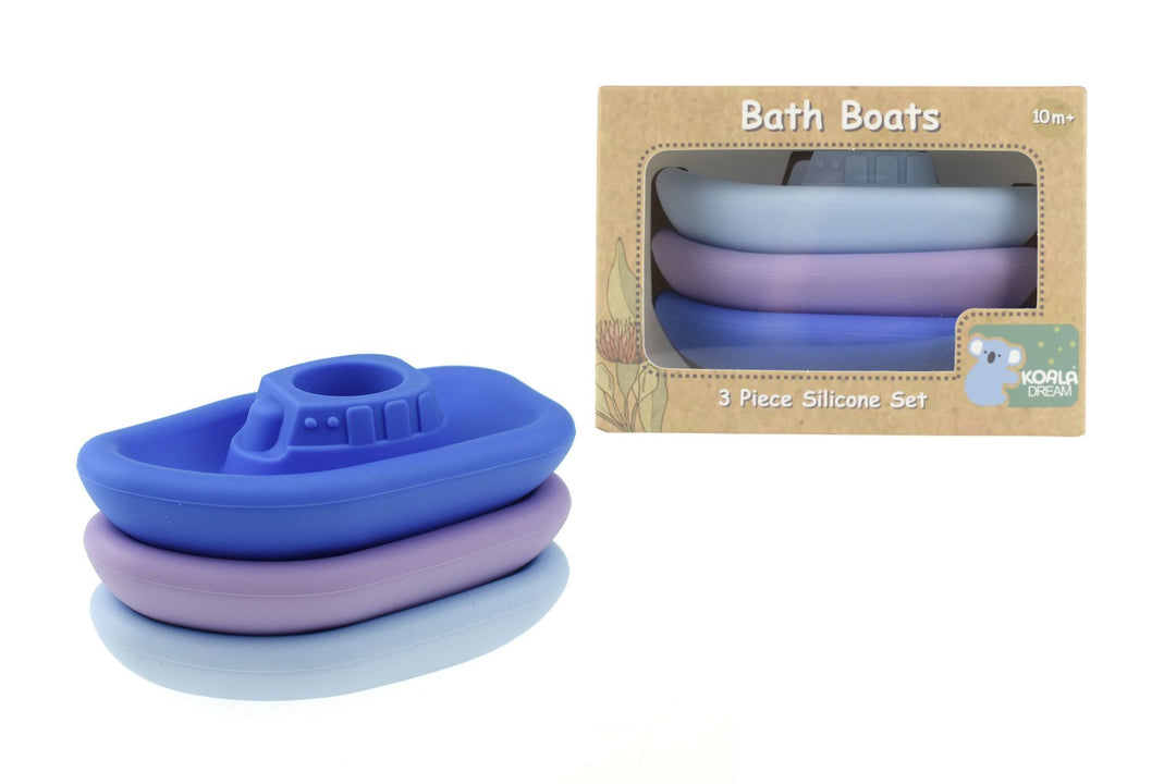 Silicone Bath Boats 3 Pack - Lilac & Indigo