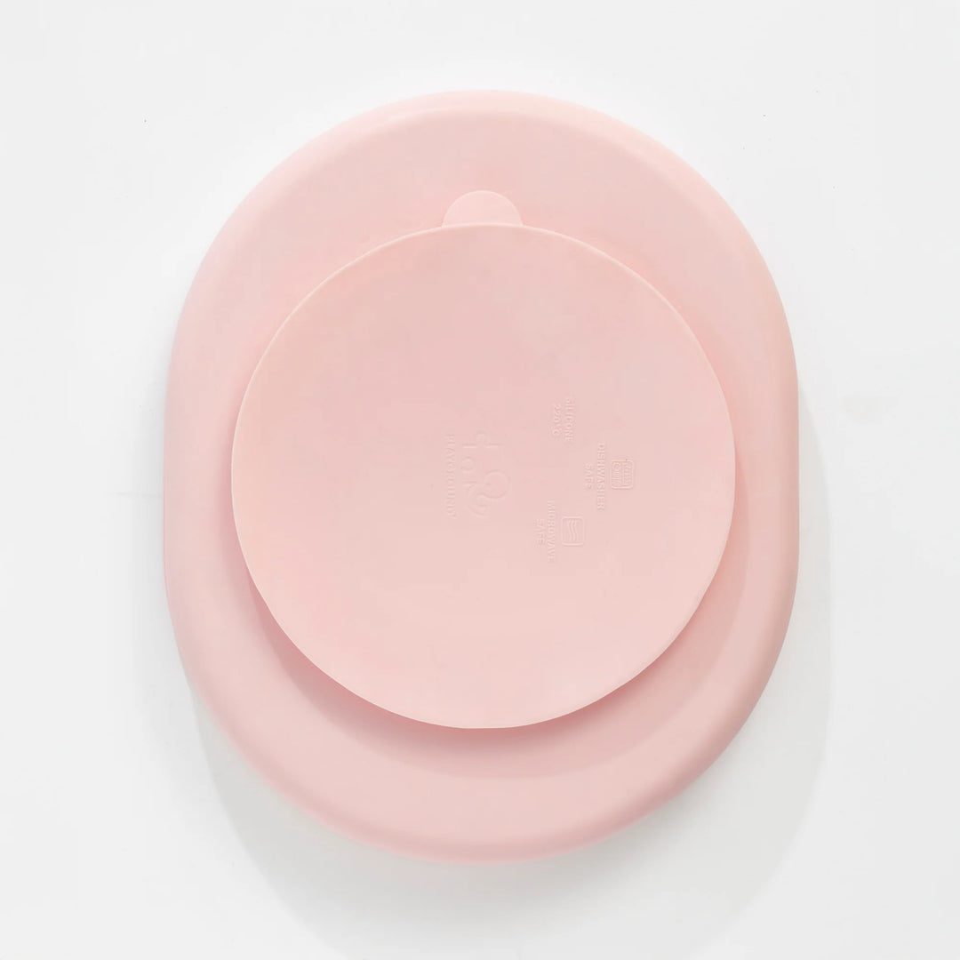 Silicone Suction Plate Feeding Set - Light Pink