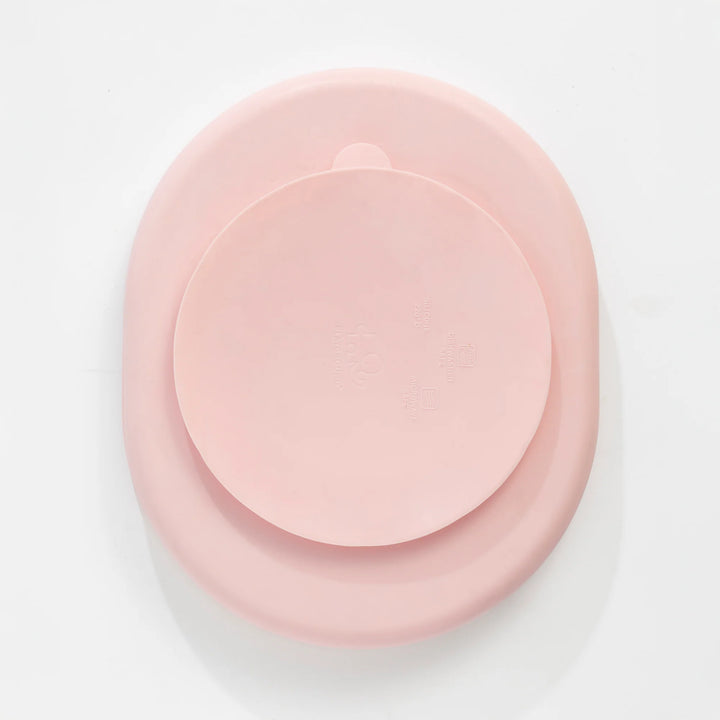 Silicone Suction Plate Feeding Set - Light Pink