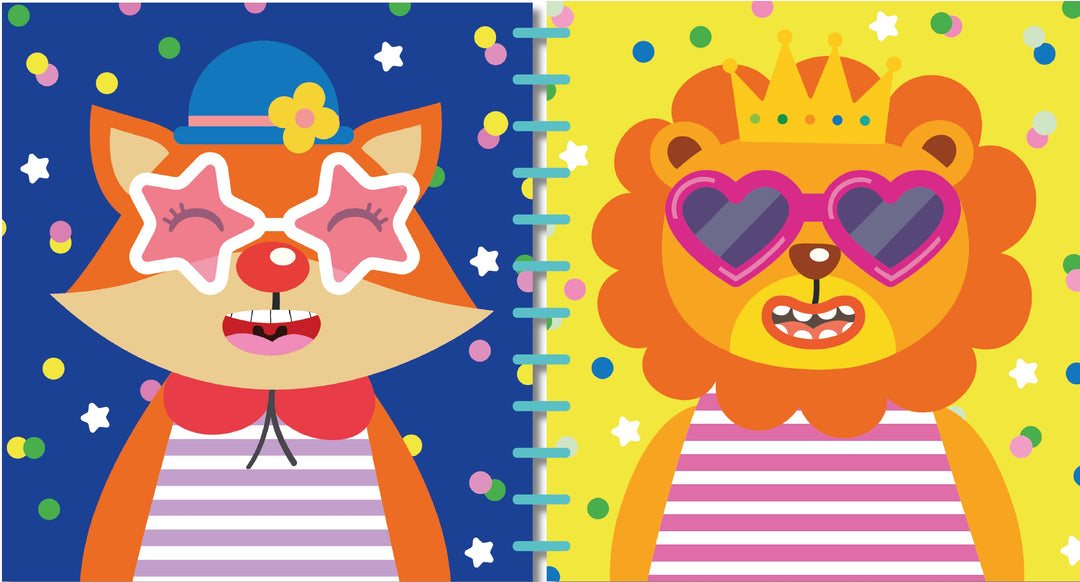 Silly Animals Reusable Silicone Sticker Book