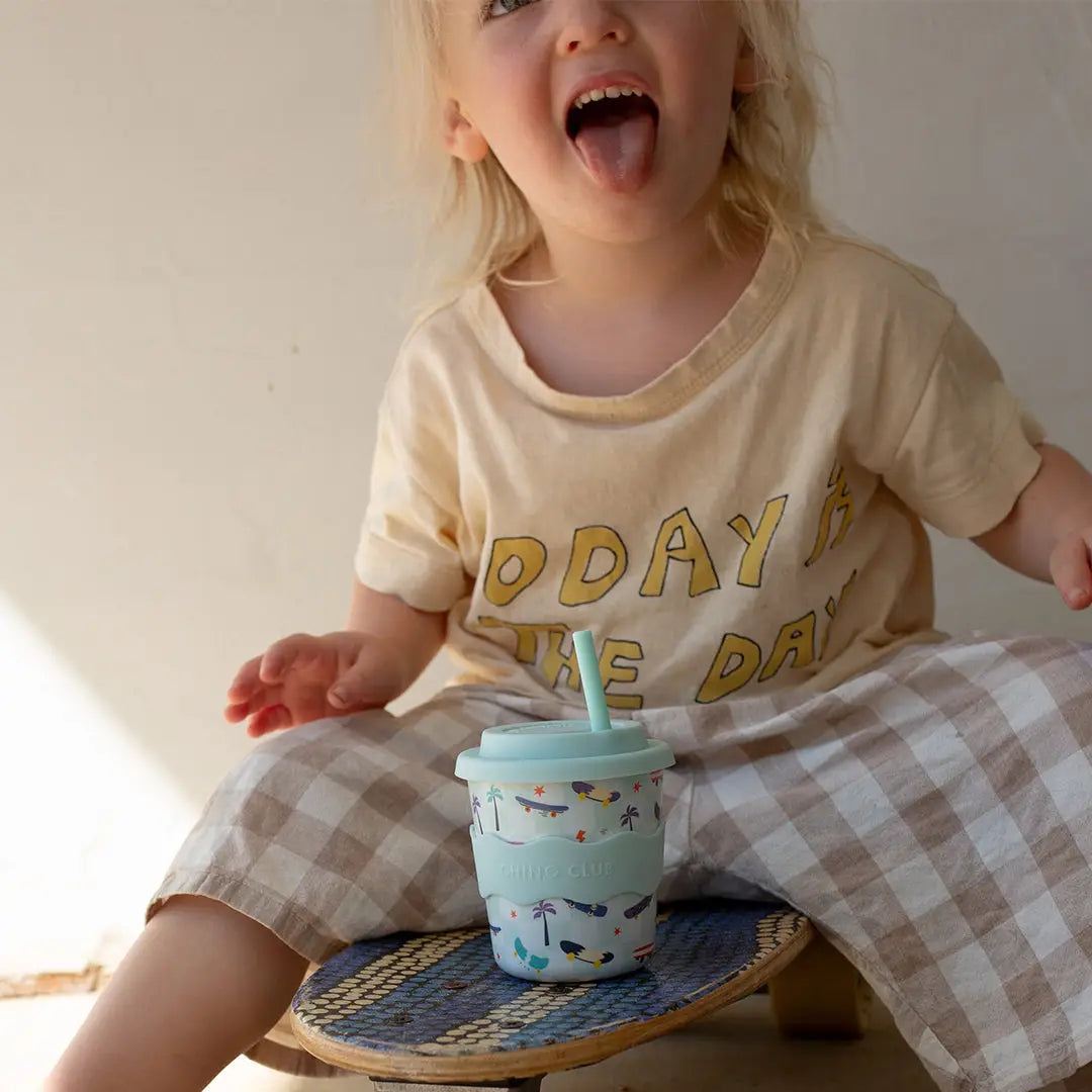 Skateboard Kids Keep Cup 240ml + Straw