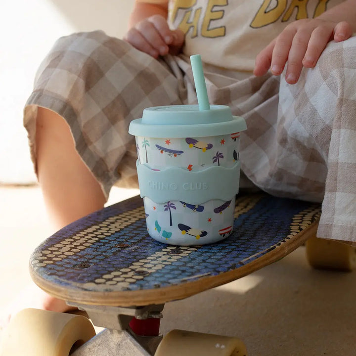 Skateboard Kids Keep Cup 240ml + Straw