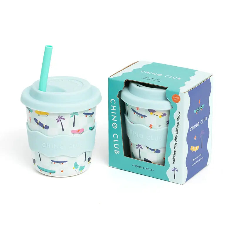 Skateboard Kids Keep Cup 240ml + Straw