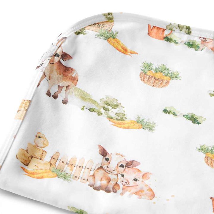 Snuggle Hunny Baby Jersey Wrap & Beanie Set - Farm
