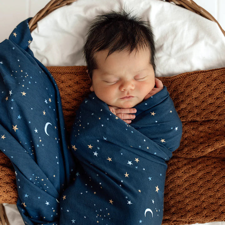 Snuggle Hunny Baby Jersey Wrap & Beanie Set - Starry Night