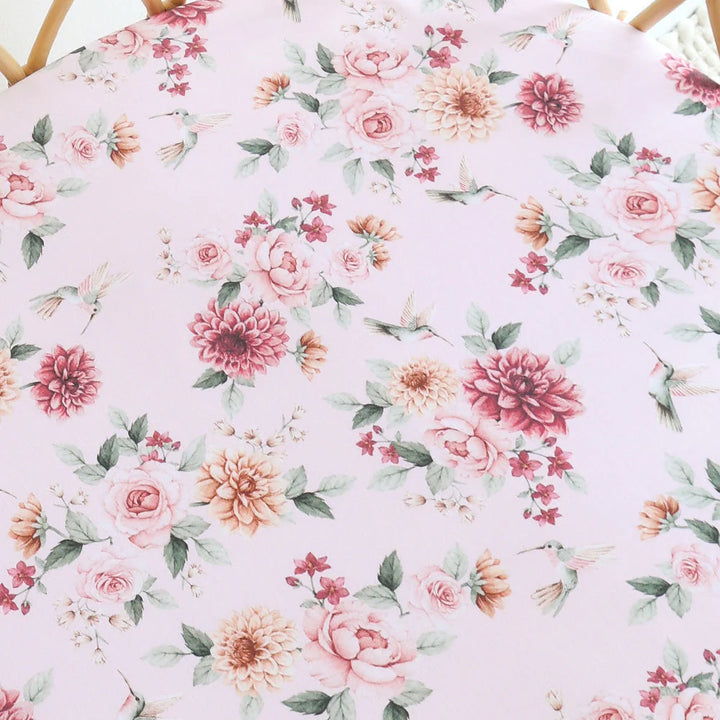 Snuggle Hunny Bassinet Sheet & Change Pad Cover - Birds & Blooms