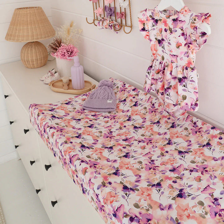 Snuggle Hunny Bassinet Sheet & Change Pad Cover - Blushing Beauty