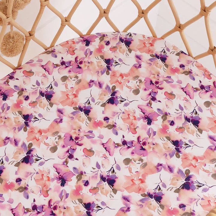 Snuggle Hunny Bassinet Sheet & Change Pad Cover - Blushing Beauty