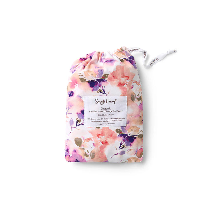 Snuggle Hunny Bassinet Sheet & Change Pad Cover - Blushing Beauty