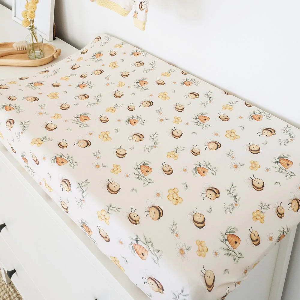 Snuggle Hunny Bassinet Sheet & Change Pad Cover - Bumblebees