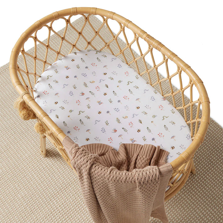 Snuggle Hunny Bassinet Sheet & Change Pad Cover - Garden Friends