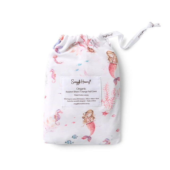Snuggle Hunny Bassinet Sheet & Change Pad Cover - Mermaid