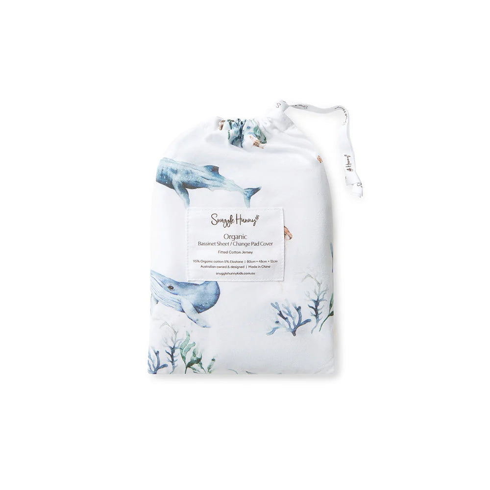 Snuggle Hunny Bassinet Sheet & Change Pad Cover - Ocean