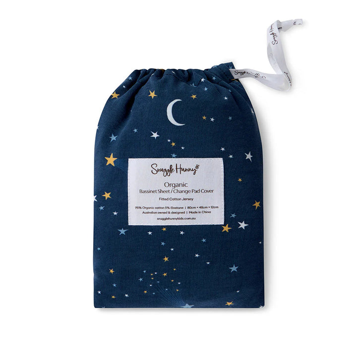 Snuggle Hunny Bassinet Sheet & Change Pad Cover - Starry Night