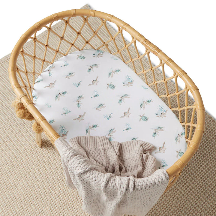 Snuggle Hunny Bassinet Sheet & Change Pad Cover - Turtle