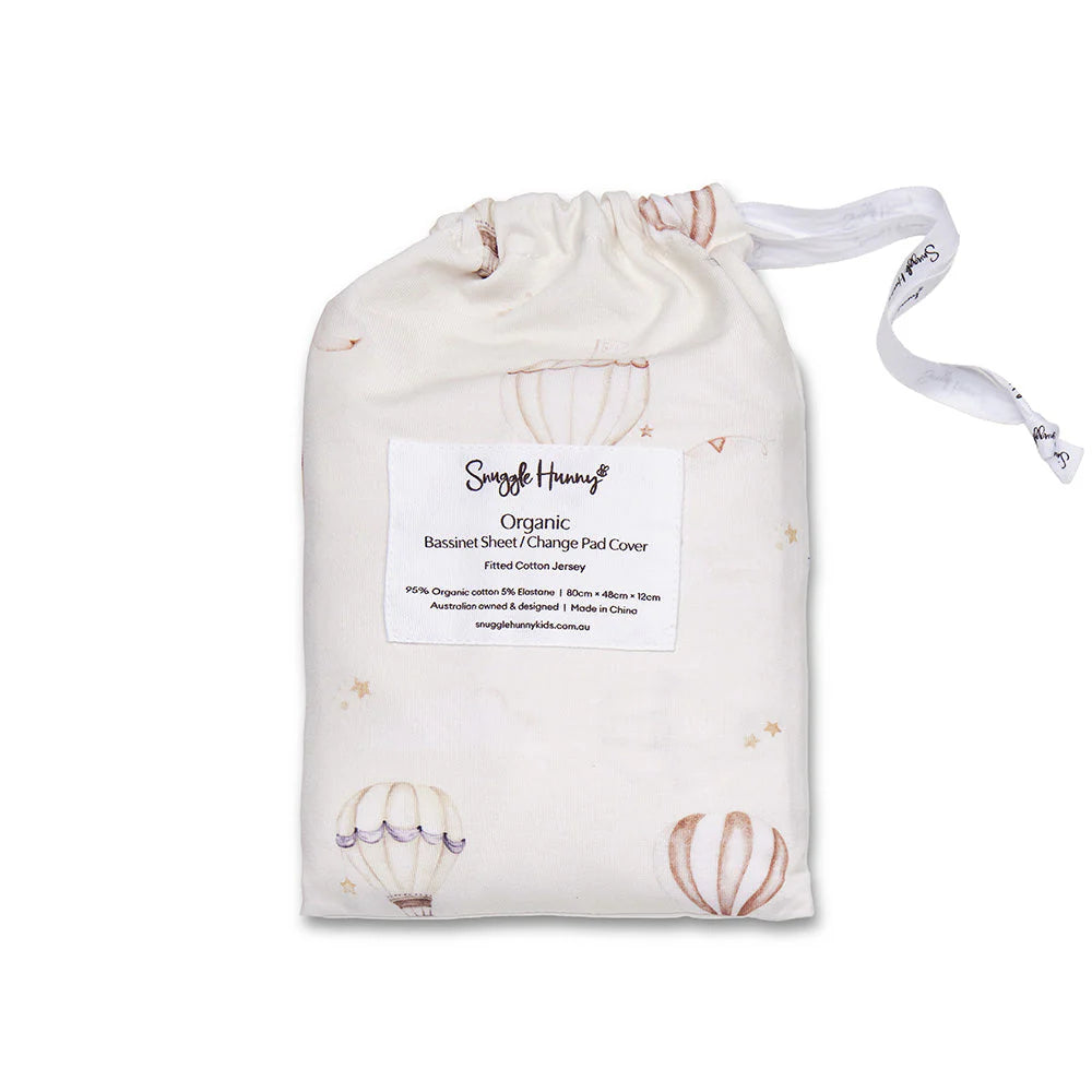 Snuggle Hunny Bassinet Sheet & Change Pad Cover - Up & Away