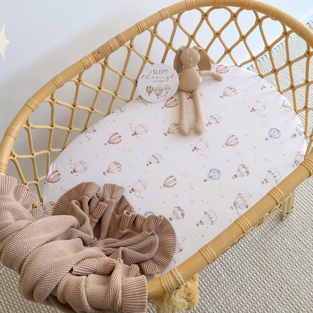Snuggle Hunny Bassinet Sheet & Change Pad Cover - Up & Away