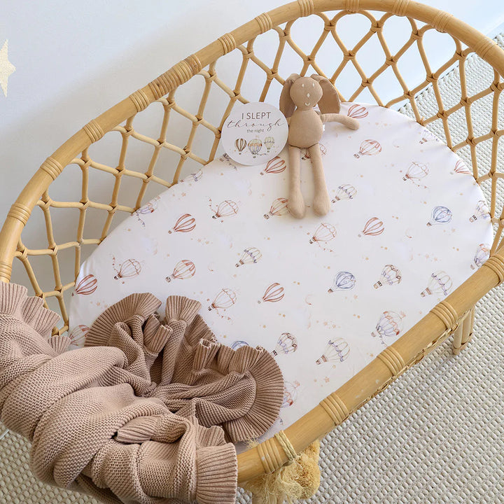 Snuggle Hunny Bassinet Sheet & Change Pad Cover - Up & Away