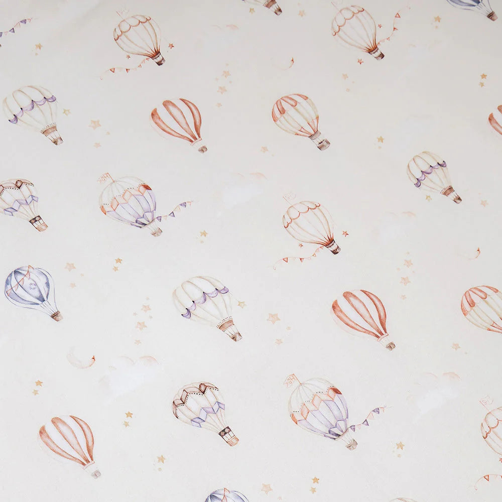 Snuggle Hunny Organic Fitted Jersey Cotton Cot Sheet - Up & Away
