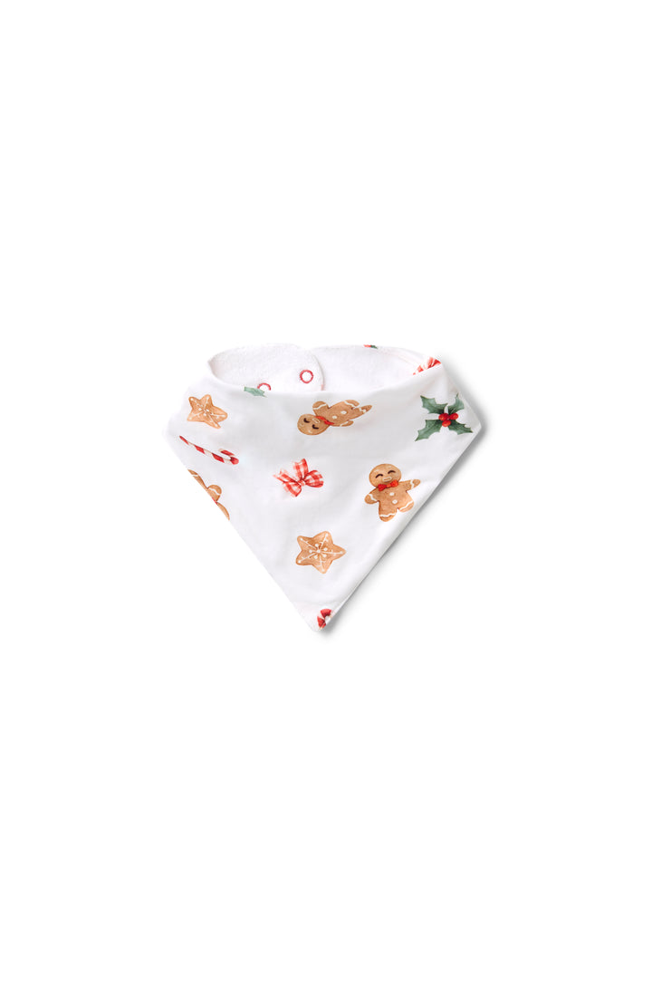 Snuggle Hunny Christmas Organic Dribble Bib - Gingerbread