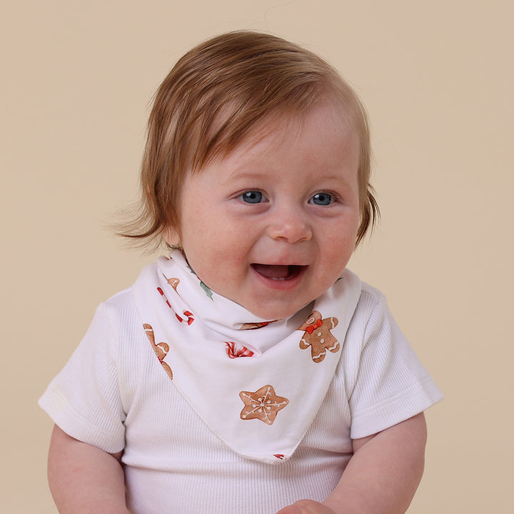 Snuggle Hunny Christmas Organic Dribble Bib - Gingerbread