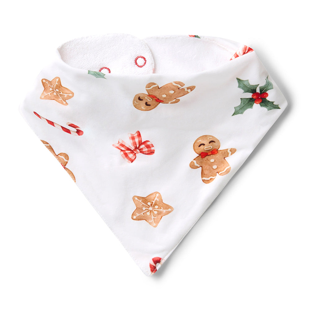 Snuggle Hunny Christmas Organic Dribble Bib - Gingerbread