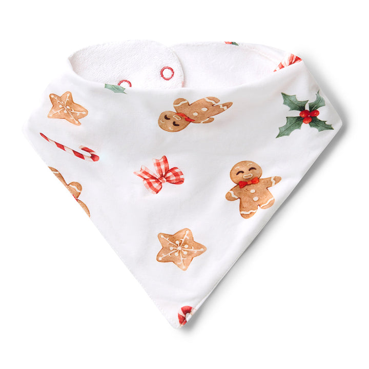 Snuggle Hunny Christmas Organic Dribble Bib - Gingerbread