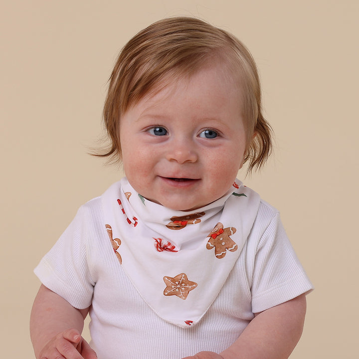 Snuggle Hunny Christmas Organic Dribble Bib - Gingerbread