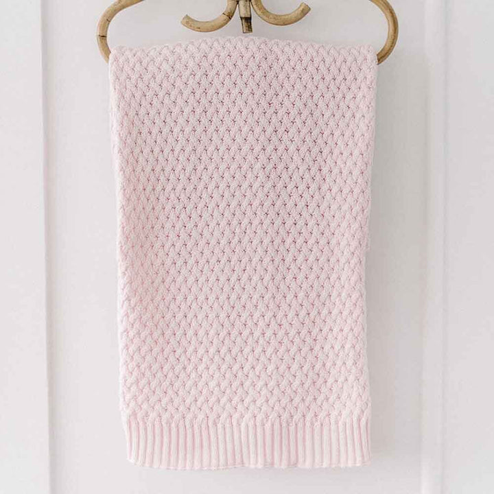 Snuggle Hunny Diamond Knit Baby Blanket - Blush