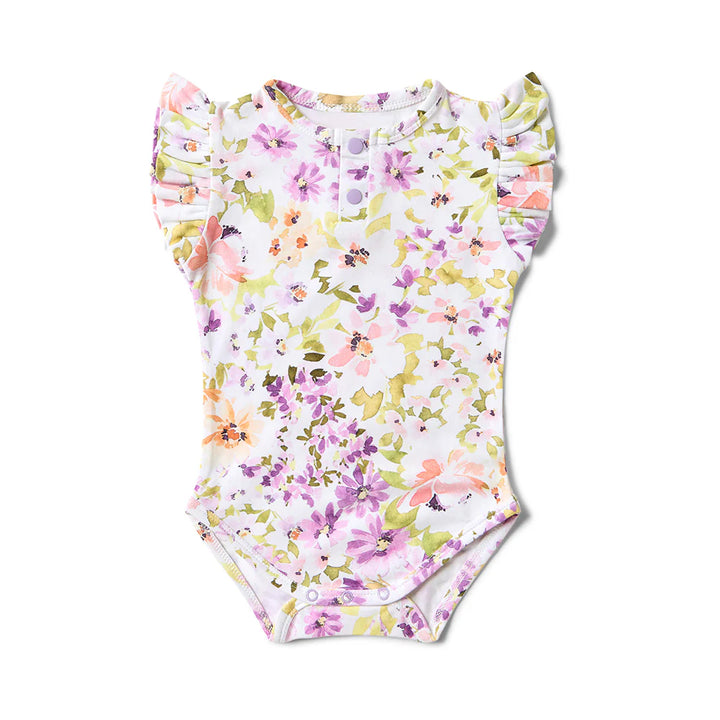 Snuggle Hunny Organic Short Sleeve Frill Bodysuit - Isla
