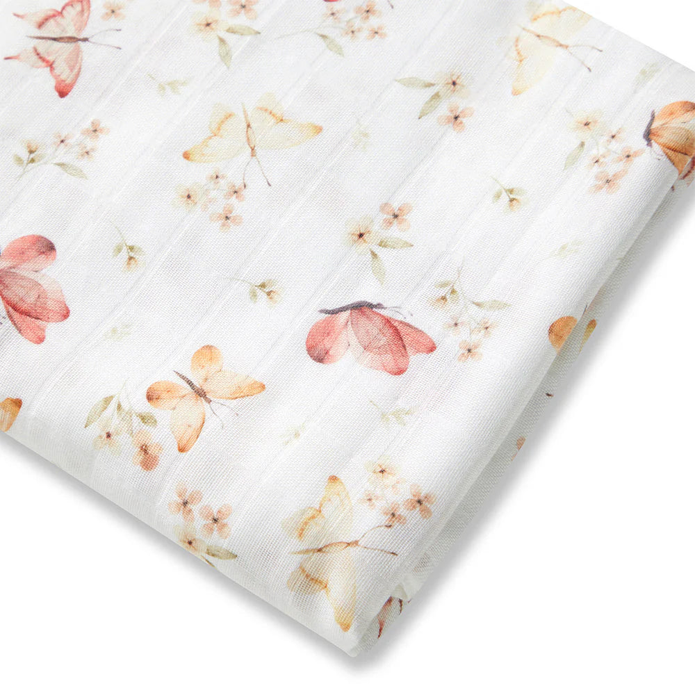 Snuggle Hunny Organic Cotton Muslin Wrap - Butterfly