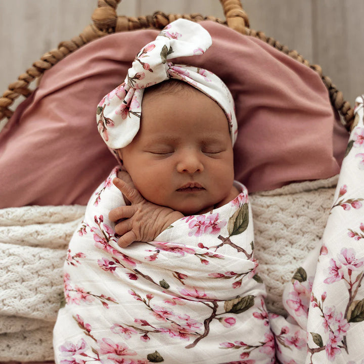 Snuggle Hunny Organic Cotton Muslin Wrap - Cherry Blossom