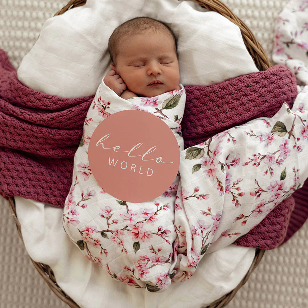 Snuggle Hunny Organic Cotton Muslin Wrap - Cherry Blossom