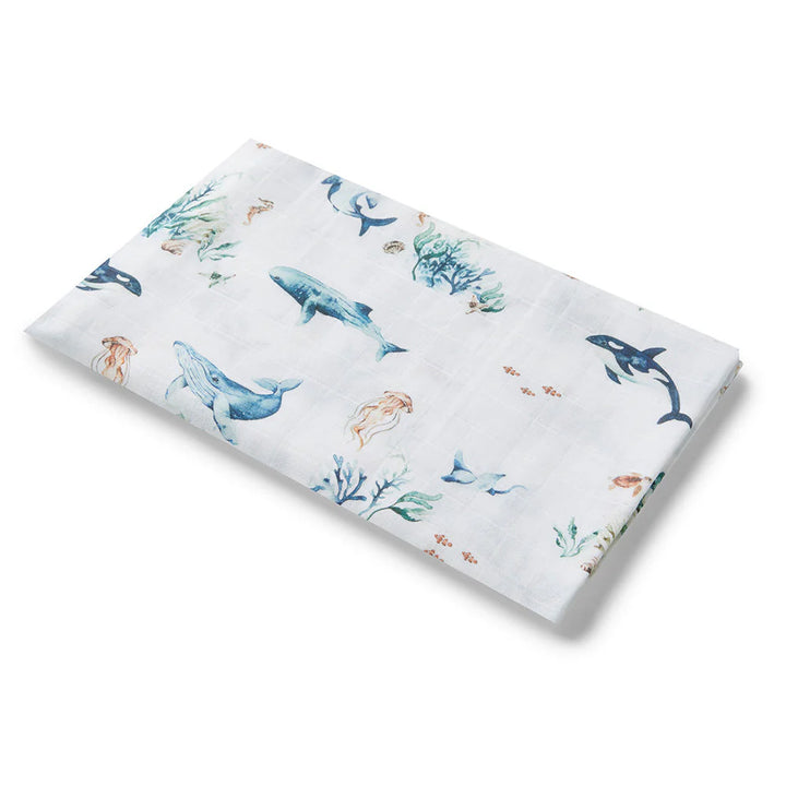 Snuggle Hunny Organic Cotton Muslin Wrap - Ocean