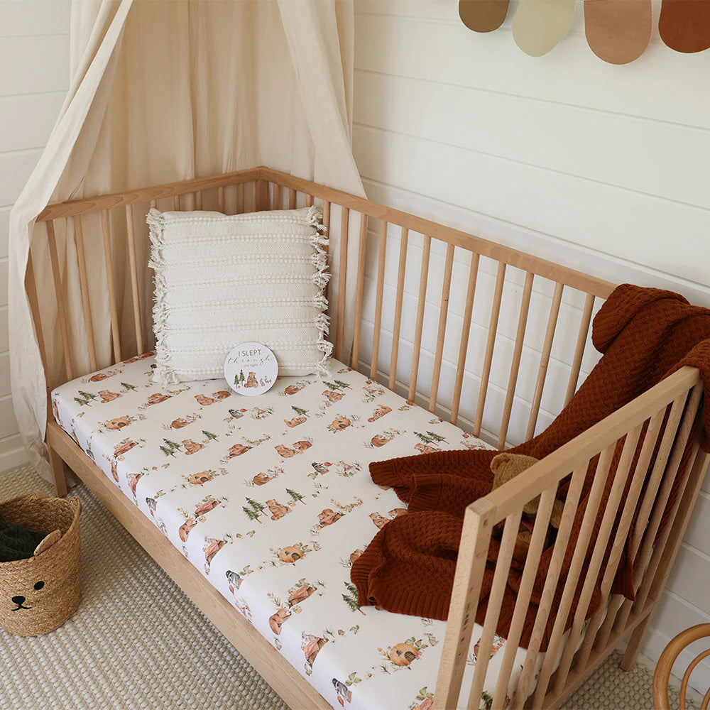 Snuggle Hunny Organic Fitted Jersey Cotton Cot Sheet Bear – The