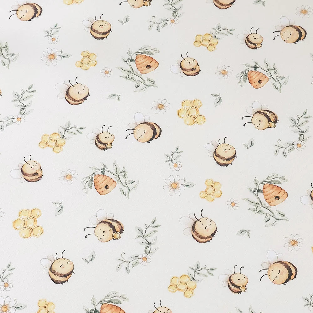 Snuggle Hunny Organic Fitted Jersey Cotton Cot Sheet - Bumblebees