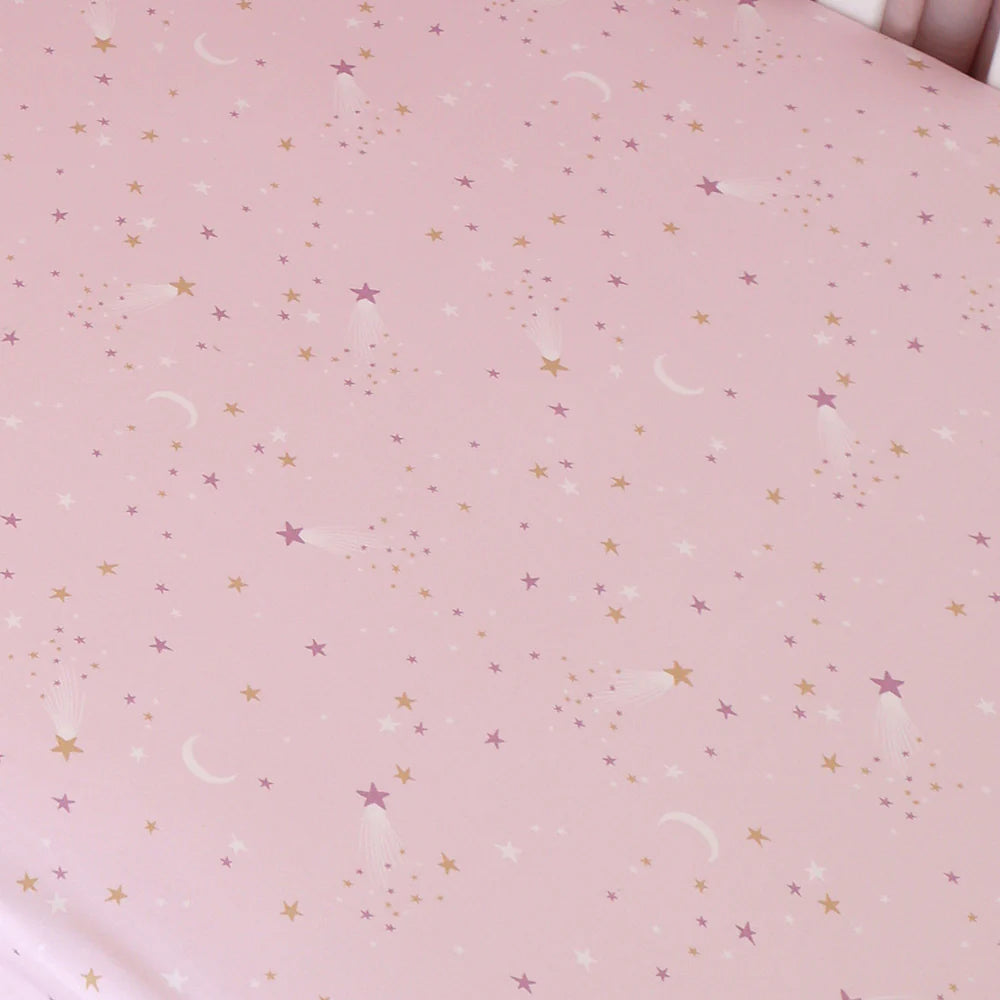 Snuggle Hunny Organic Fitted Jersey Cotton Cot Sheet - Twinkle