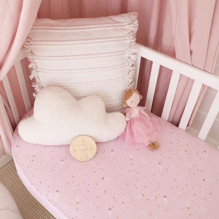 Snuggle Hunny Organic Fitted Jersey Cotton Cot Sheet - Twinkle