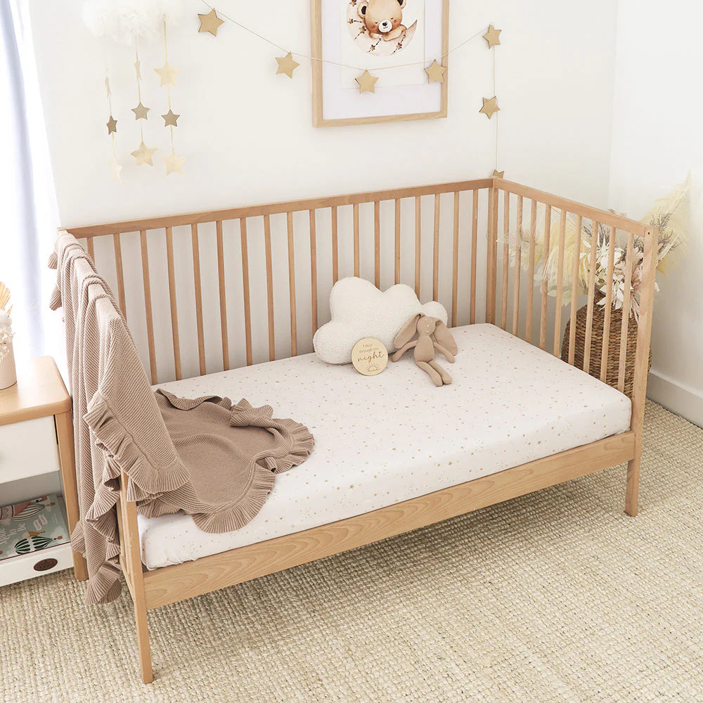 Snuggle Hunny Organic Fitted Jersey Cotton Cot Sheet - Stardust