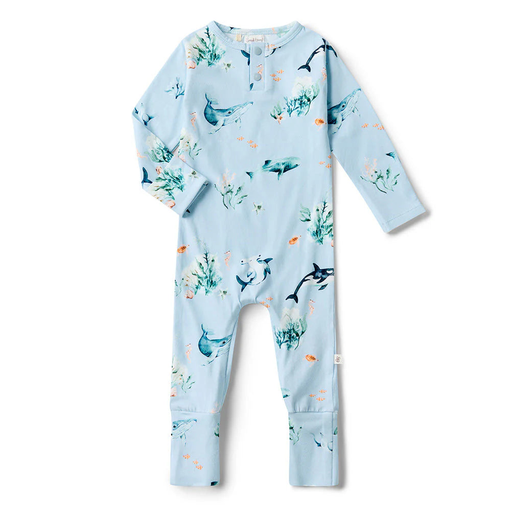 Snuggle Hunny Organic Growsuit - Blue Ocean