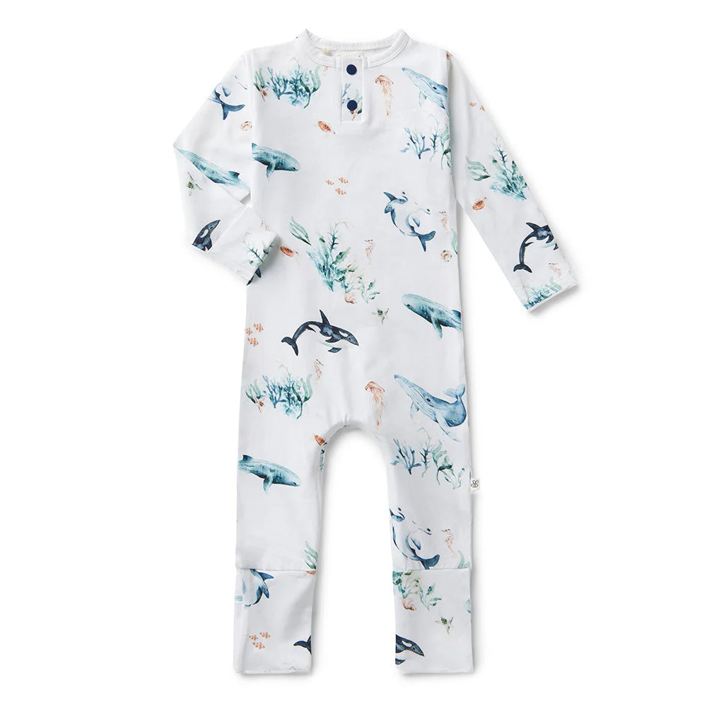 Snuggle Hunny Organic Growsuit - Ocean