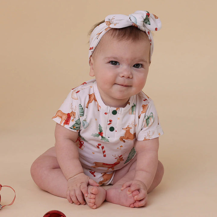 Snuggle Hunny Organic Short Sleeve Bodysuit - Prancer & Friends