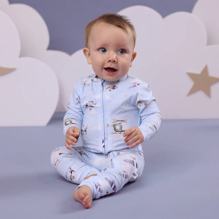 Snuggle Hunny Organic Snugglesuit/Romper -Taking Flight