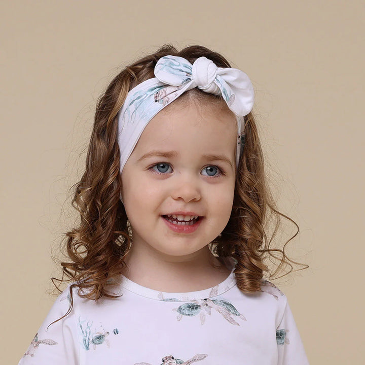 Snuggle Hunny Organic Top Knot Headband - Turtle