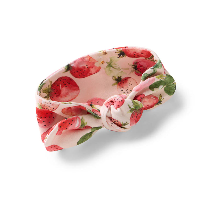 Snuggle Hunny Organic Top Knot Headband - Strawberry