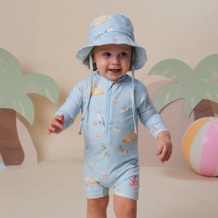 Snuggle Hunny Swim Shortie - Blue Little Subs