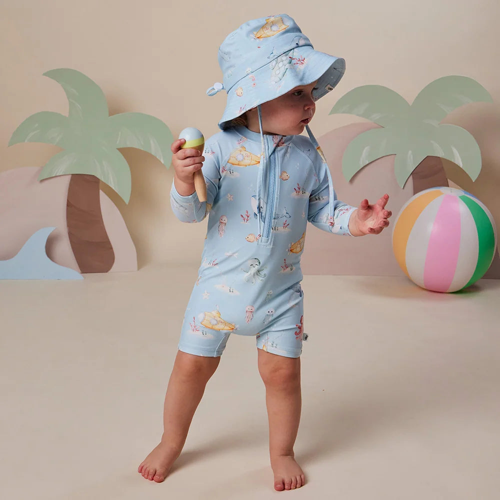 Snuggle Hunny Swim Shortie - Blue Little Subs