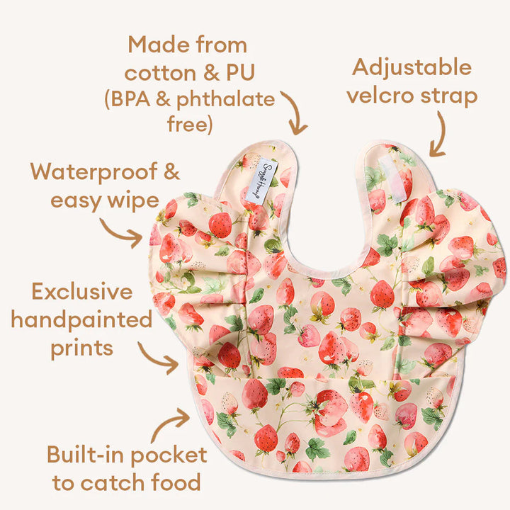 Snuggle Hunny Waterproof Frill Snuggle Bib - Strawberry