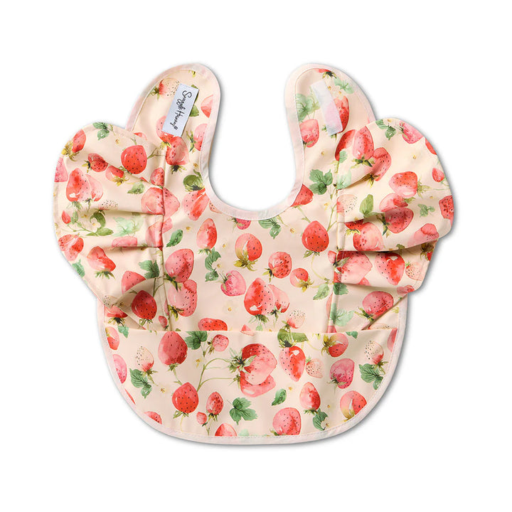 Snuggle Hunny Waterproof Frill Snuggle Bib - Strawberry