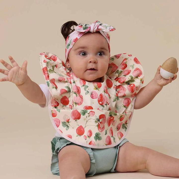 Snuggle Hunny Waterproof Frill Snuggle Bib - Strawberry